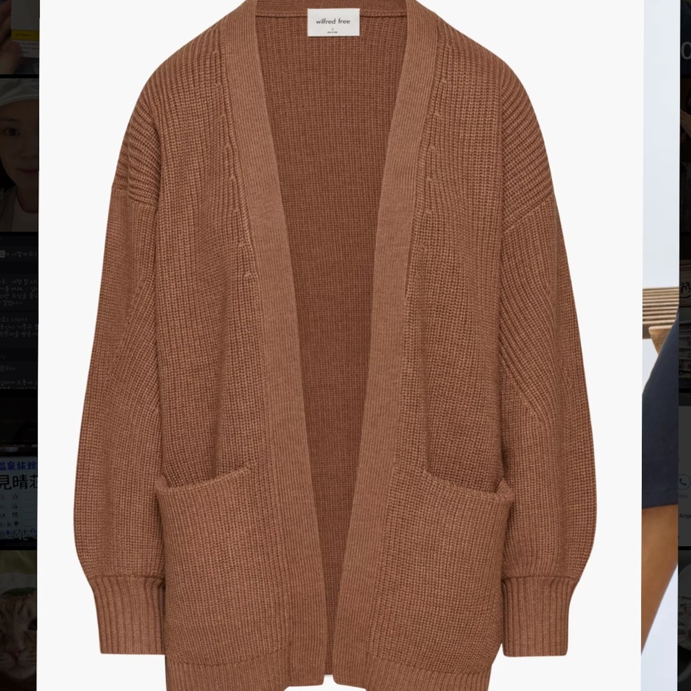 Aritzia Wilfred Free Unwind Cardigan Brown XXS